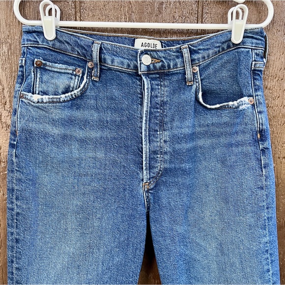 Agolde Riley High Rise Straight Crop Jeans Size 30 - Picture 10 of 11
